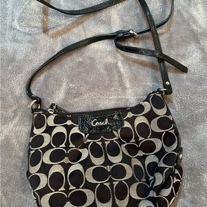 Coach Black and Gray Signature Crossbody Bag